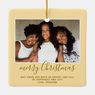 Familjefoto - enkel minimal Jul med minimal skript Julgransprydnad Keramik