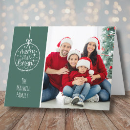 Familjefoto - enkelt merry och ljus jul helgkort