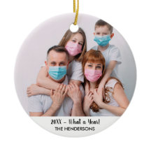 Familjefoto - ett år för nyårsafton 2020 Julgran