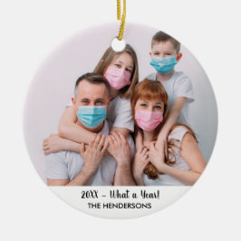 Familjefoto - ett år för nyårsafton 2020 Julgran Julgransprydnad Keramik