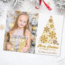 Familjefoto för chic Guld Snöflingor