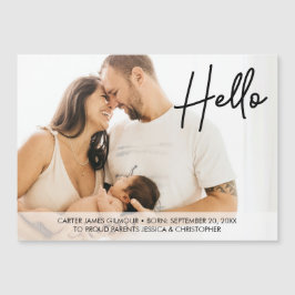 Familjefoto för föräldrar till hej Baby Namn Magnetisk Inbjudningskort