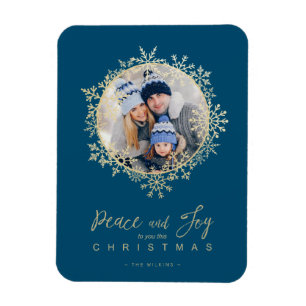 Familjefoto för Guld Snöflingor-rundan i God jul Magnet