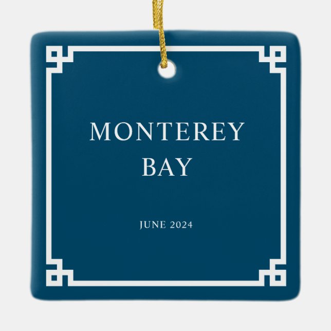 Familjefoto för Ocean Blue och White Grekiska Nyck Julgransprydnad Keramik (Framsida)