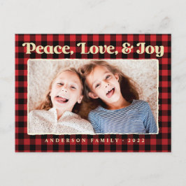Familjefoto för Peace Kärlek & Joy Play Mönster Helg Vykort
