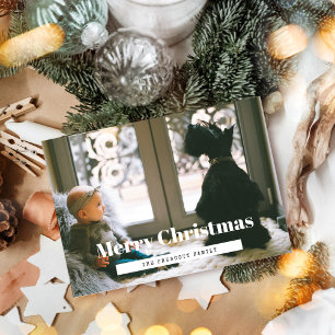 Familjefoto för Retro God jul Julkort