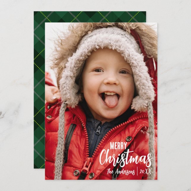 Familjefoto för Rustic Land Play God jul Julkort (Fram/baksida)