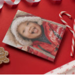 Familjefoto för Rustic Land Play God jul Julkort<br><div class="desc">Roligt och festlighet,  dessa fotokort är det bästa sättet att skicka varmt önskemål i julhelg. Designen har typografin "god jul" som kan ändras och ett utrymme för att lägga till din familj namn och året. Baksidan är en grönt i mönster och en renskalle. All text är helt anpassade.</div>