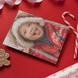 Familjefoto för Rustic Land Play God jul Julkort