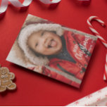 Familjefoto för Rustic Land Play God jul Julkort<br><div class="desc">Roligt och festlighet,  dessa fotokort är det bästa sättet att skicka varmt önskemål i julhelg. Utformningen har en vattenfärgad renskalle med garland. Baksidan är ett rödhårigt mönster och all text är helt och hållet anpassade.</div>