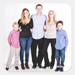 Familjefoto Fyrkantigt Klistermärke