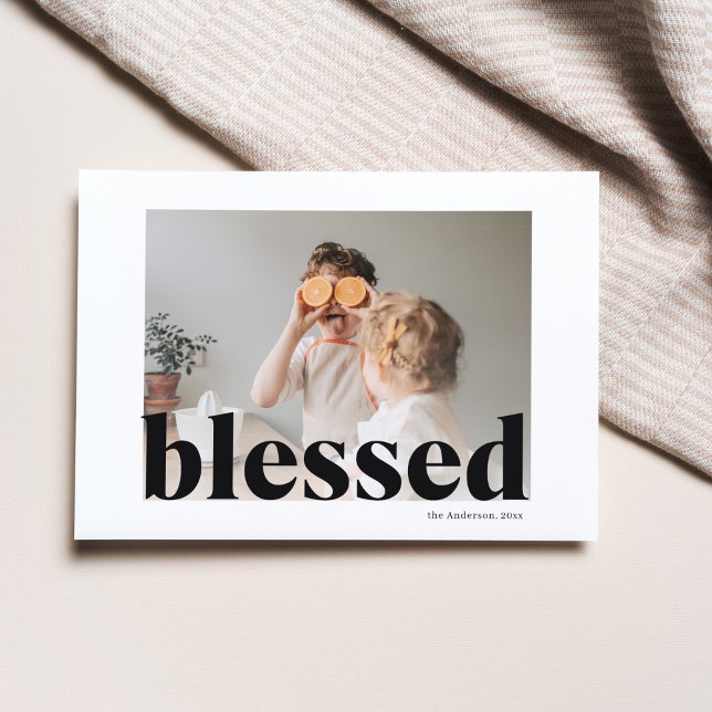 Familjefoto | Glad tackgivelse BLESSAD Vykort (Skapare uppladdad)