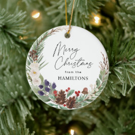 Familjefoto God jul Foliage Wandeans Julgransprydnad Keramik