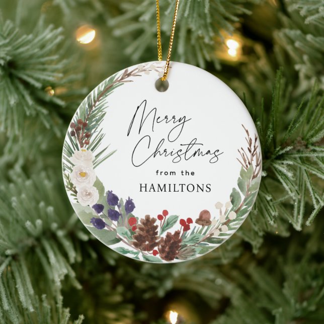 Familjefoto God jul Foliage Wandeans Julgransprydnad Keramik (Träd)