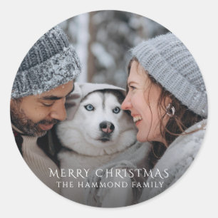 Familjefoto God Jul Runt Klistermärke