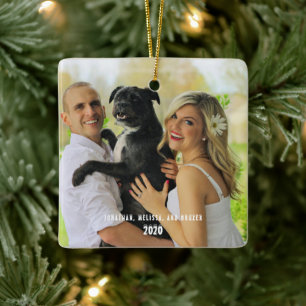 Familjefoto God Jul Semester Julgransprydnad Keramik