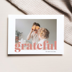Familjefoto Happy thanksgiving Red Gratish Vykort