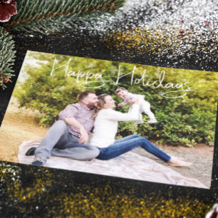 Familjefoto Jul God Jul Snöflinga Vykort