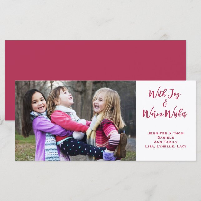 Familjefoto Jul Joy, Warm Önskemål (Fram/baksida)