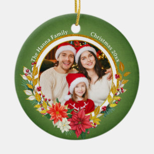 Familjefoto & Julstjärna God Jul Present Julgransprydnad Keramik