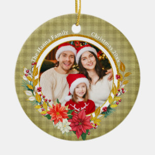 Familjefoto & Julstjärna God Jul Present Julgransprydnad Keramik