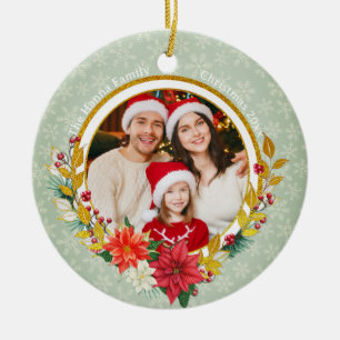 Familjefoto & Julstjärna God Jul Present Julgransprydnad Keramik