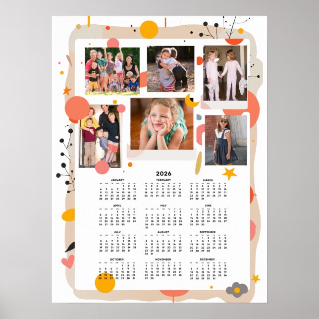 Familjefoto kalender 2026 Affisch 18x24 (Framsidan)
