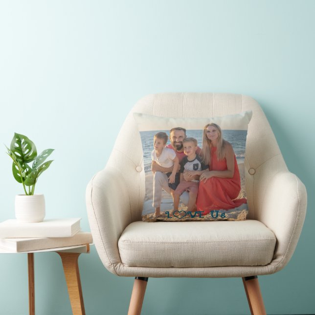 Familjefoto "KÄRLEK US" PERSONALIZE Kudde (Stol)