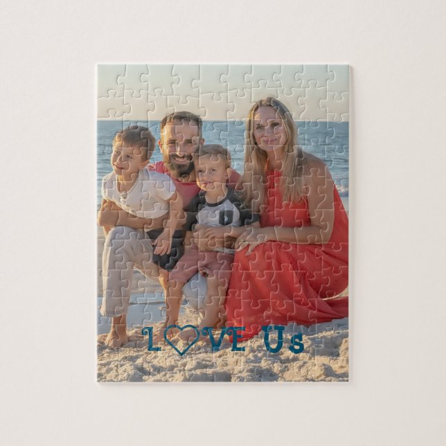 Familjefoto "KÄRLEK US" PERSONALIZE Pussel (Vertikal)