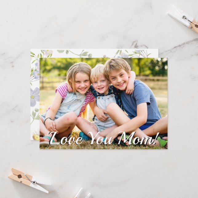 Familjefoto, Lycklig Mors dag Inbjudningar (Fram/Back In Situ)