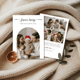 Familjefoto med bebis för evigt glädjefylld jul julkort