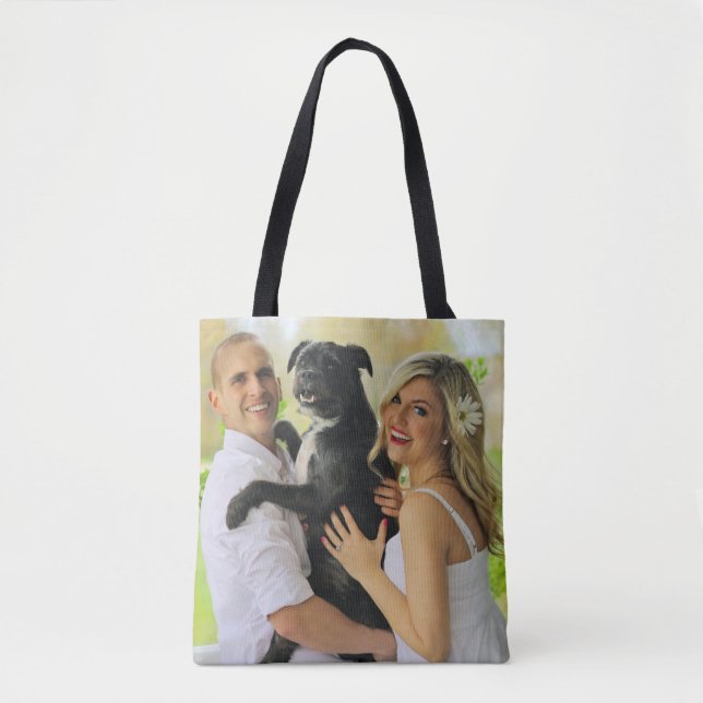 Familjefoto med Hund-mall Tygkasse (Framsida)