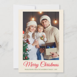 Familjefoto - minimalt enkelt Modern jul Julkort