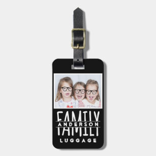 Familjefoto Modern Black för Anpassningsbarna Na Bagagebricka