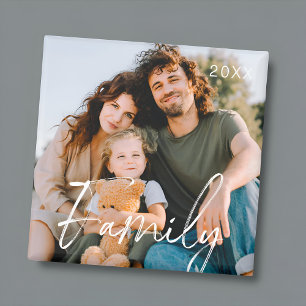 Familjefoto Modern Cool Typografi Magnet