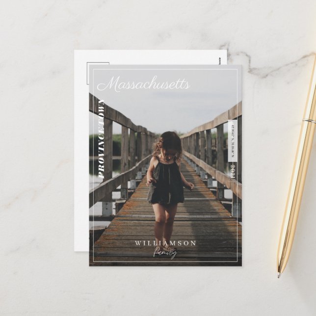 Familjefoto Modern Editorial Travel Destination Helg Vykort (Fram/Back In Situ)