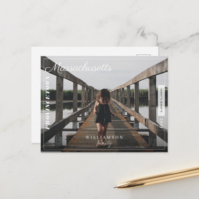 Familjefoto Modern Editorial Travel Destination Helg Vykort (Fram/Back In Situ)