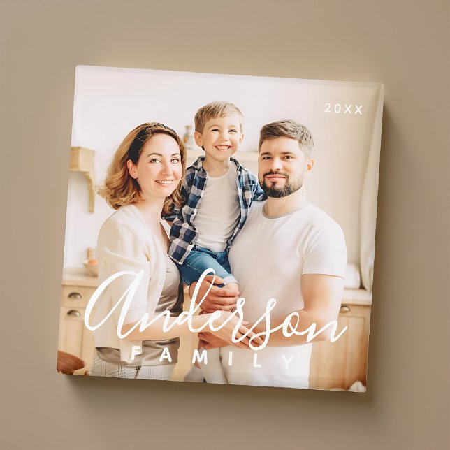 Familjefoto Modern Enkel Kursiv Magnet (Skapare uppladdad)