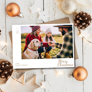 Familjefoto Modern Guld God Jul Högtid Julkort