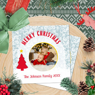 Familjefoto Modern jul Julkort