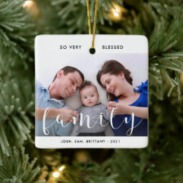 Familjefoto, Namn, så välsignad Julgran Cer Julgransprydnad Keramik
