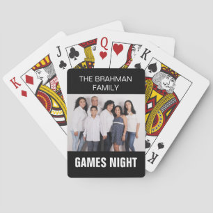 Familjefoto & Namn Spel Natt Anpassad Färg Casinokort