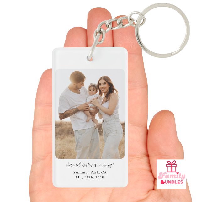 Familjefoto Nyfödd Minnesstunder Ögonblick Souveni (Family Photo Newborn Milestones Moments Keepsake Keychain)
