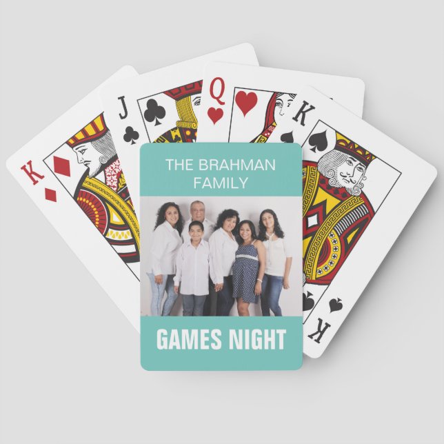 Familjefoto och Namn-spelets natt | Anpassningsbar Casinokort (Baksidan)