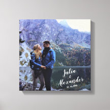 familjefoto på canvas med namn