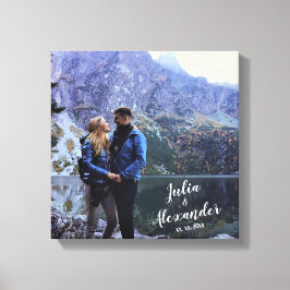 familjefoto på canvas med namn