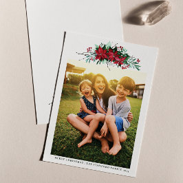 Familjefoto Poinsettia jul Julkort