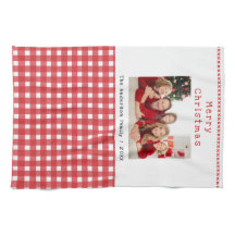 Familjefoto Röd Gingham God Jul Holiday