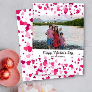 Familjefoto Rosa Kärlek Heart Ram Alla hjärtans da Julkort
