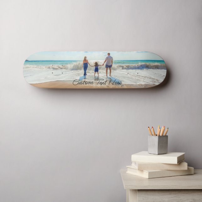 Familjefoto Skateboard Personlig Text (Väggkonst (Horz))